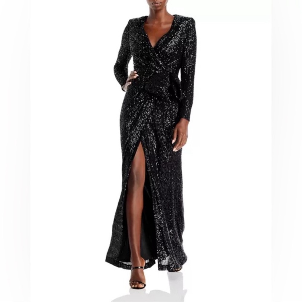 Eliza J Womens Sequined Bow Evening Dress